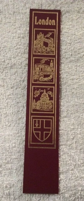 London England Leather Burgundy Bookmark