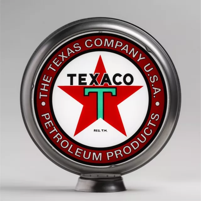 Texaco Products Gas Pump Globe 13.5" in Unpainted Steel Body (G197) SHIPS FREE