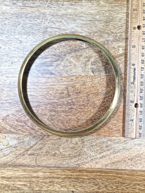 Vintage Brass Clock Dial Pan Trim Ring (5.59 Inch Dia 5.03 Inner Dia)  (K9614)