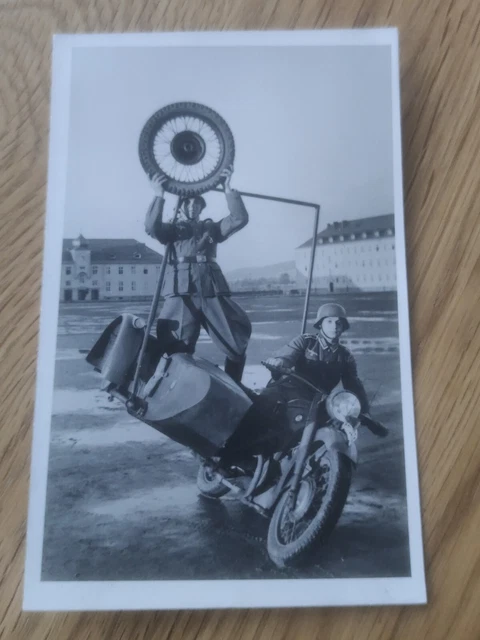Wk2 foto wehrmacht Soldat Motorrad Krad Kradmelder Front