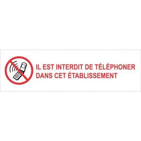Interdiction de téléphoner autocollant sticker adhesif Taille:4 cm