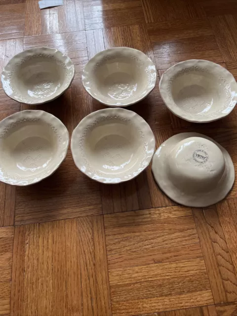 vietri pottery Buttercream 6’ Fruit/dessert Bowls Set Of 6