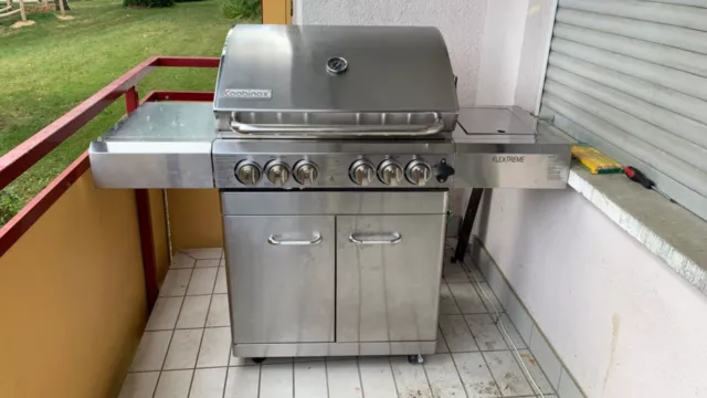 Coobinox Gasgrill FlexTreme 4 Brenner Heckbrenner SIZZLE Edelstahl Grill Griller