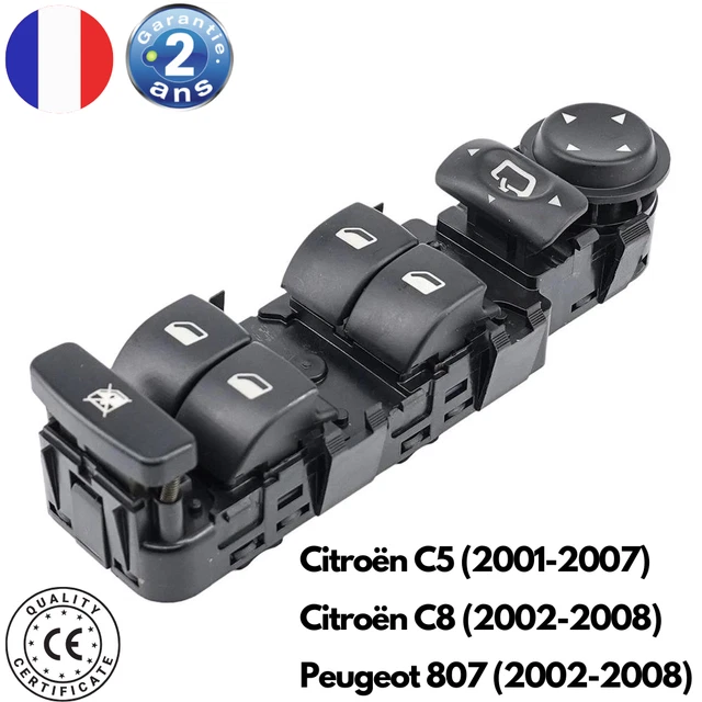 Interrupteur Lève-vitre Ford Ranger Conducteur - 12 Broches, Noir, Neuf