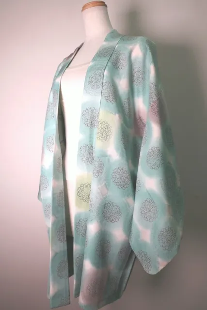 8522F3 Silk Vintage Japanese Kimono Haori Jacket Flower