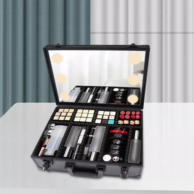 Large Aluminum Makeup Train Case Jewelry Box Cosmetic Organizer Storage Kit