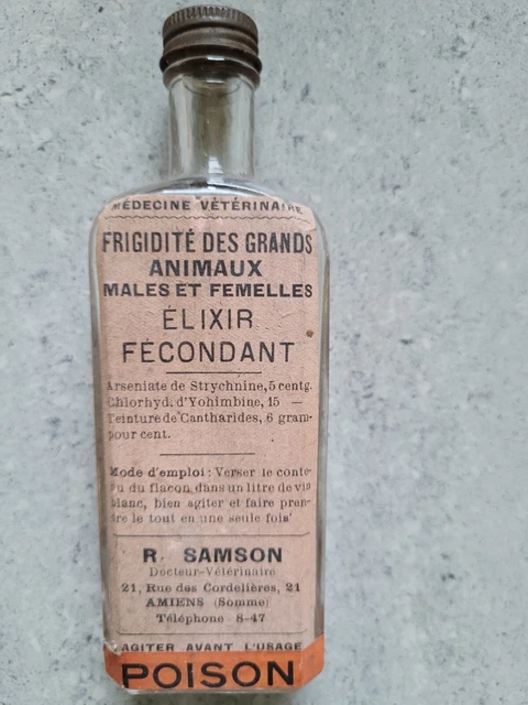 Double Flacon Ancien Synthol – Verre – Hauteur 16 Cm – Médecine Vintage (1900-1950)