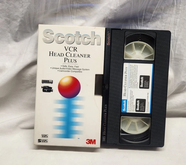 SCOTCH 3M VCR VHS Head Cleaner Plus Video Cassette Tape Dry Cleaning