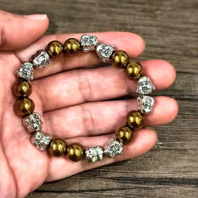 Lek Lai Bracelet Gold Plated With Phra Sangkachai 10mm Beads 55g Lek Lai Bracelet Gold Plated With Phra Sangkachai 10mm Beads 55g