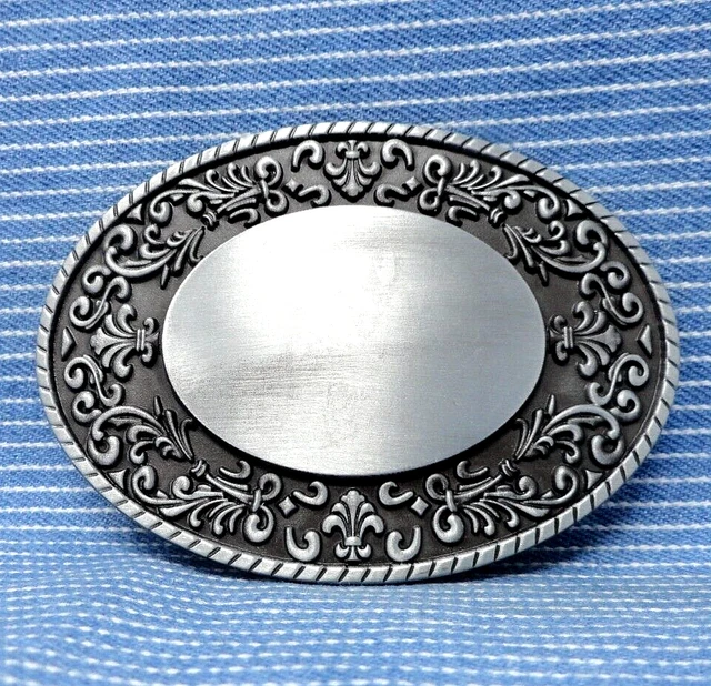 Classic Western Belt Buckle Simple Scroll & Flourish Design Vintage        .B267