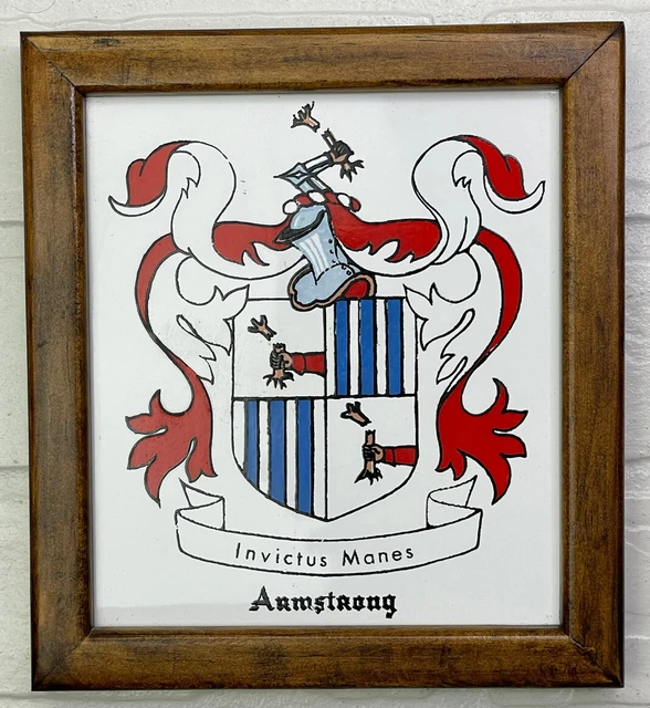 Armstrong Coat of Arms CERAMIC TILE Wall Plaque 6” x 6” Family Name
