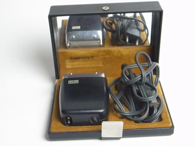 1962 VINTAGE BRAUN Electric Shaver Razor Sixtant SM 31 BLACK