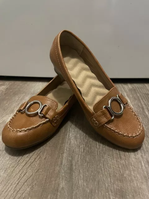 Cushion Walk by Avon Women's 6 Tan Slip On Loafer Shoes