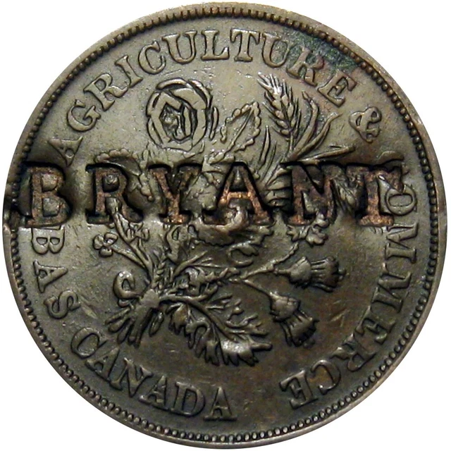 Canada Bouquet Sou Token Counterstamp Bryant