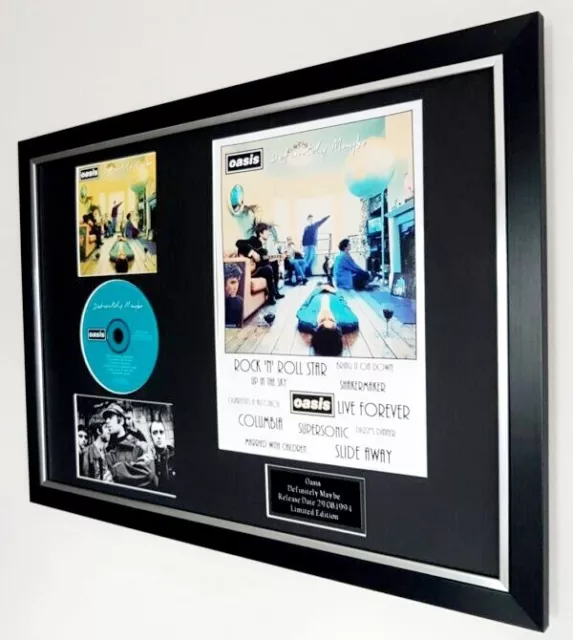 Oasis Framed ORIGINAL CD-Definitely Maybe-Liam Gallagher-