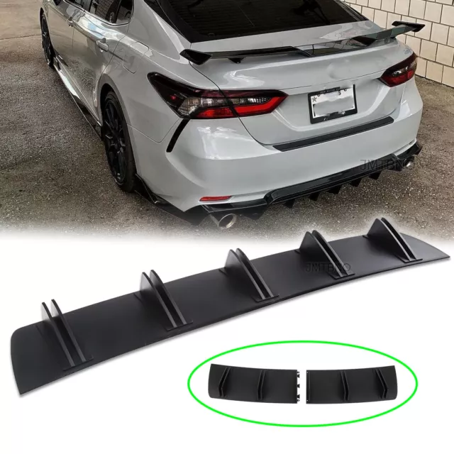 Rear Lip Bumper Diffuser Spoiler Splitter Lower Shark 10-Fins For Toyota Camry