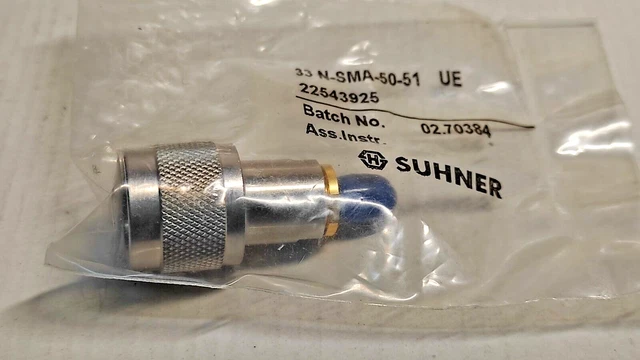 SUHNER adapter Nm to SMA female pn. 33N SMA-50-51 UE