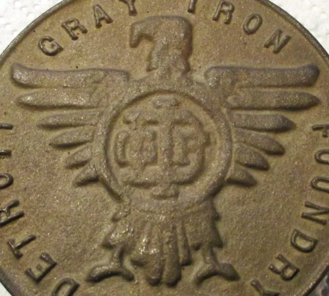 Huge 1933 Detroit Gray Iron Foundry Eagle Four Aces 5-Cent Beer? New Deal Medal!