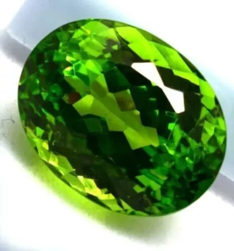 Natural Green Peridot 14.80Ct loos Certified Oval Shape faceted Gemstone Sale On 3