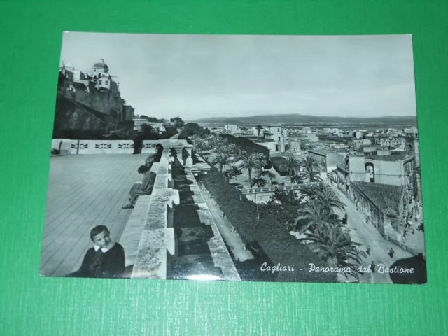 Cartolina Cagliari - Panorama dal Bastione 1955 ca