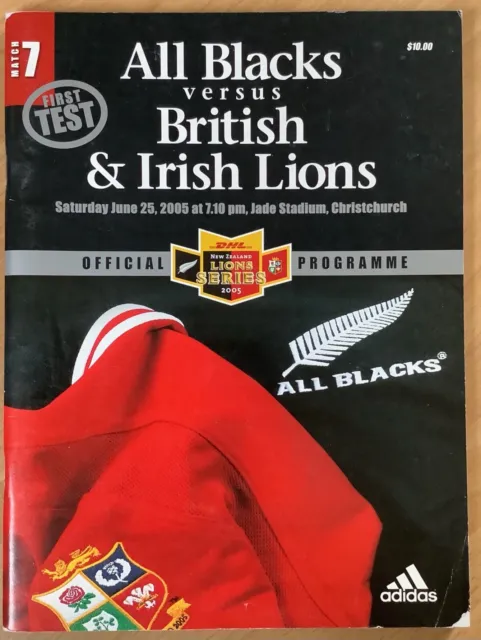 2005 NEW ZEALAND v BRITISH & IRISH LIONS (1st Test) programme