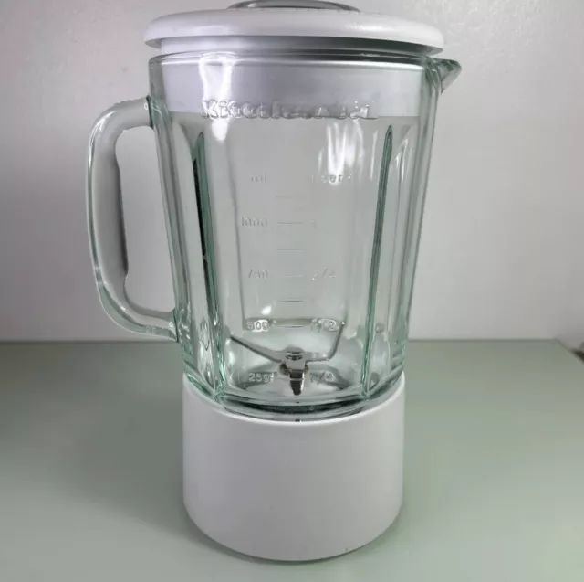 KitchenAid Blender KSB5WH4 White 40 oz 5 Cup OEM Glass Replacement Pitcher Jar