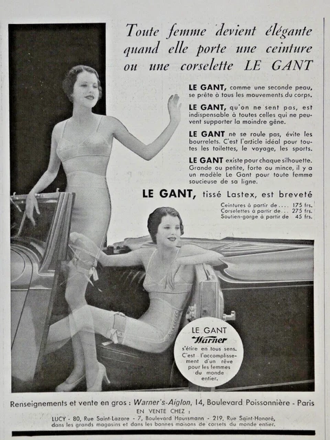 1934 Warner's Press Advertisement Belt Or Corselette Le Glove Woven Lastex