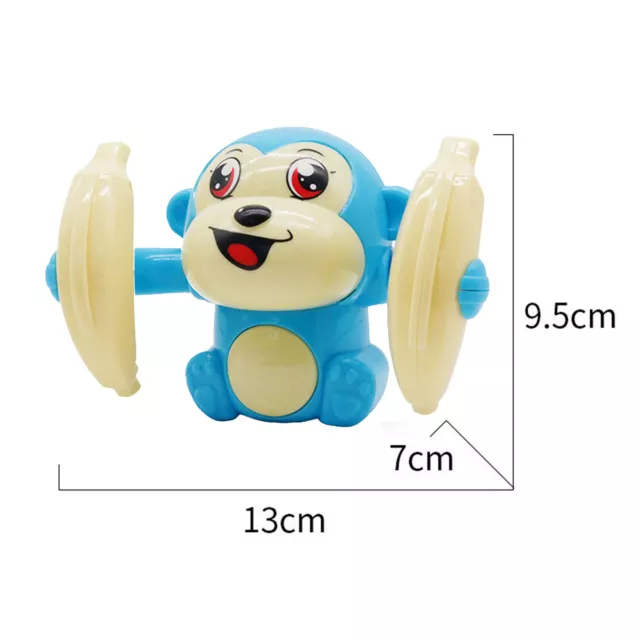 (Blue)Rolling Monkey Toy Monkey Crawling Baby Toy With Lights And Sounds For