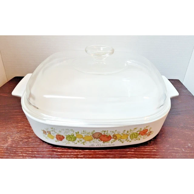 Cazuela de colección Corning Ware Spice of Life A-10-B Le Romarin con tapa Pyrex
