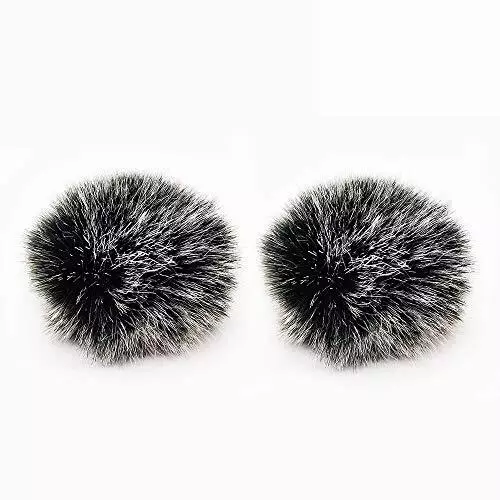 Lavalier Wind Muff 2 Pack Lapel Microphone Wind Muff 0.2/0.4 Inch Furry Lav Wind