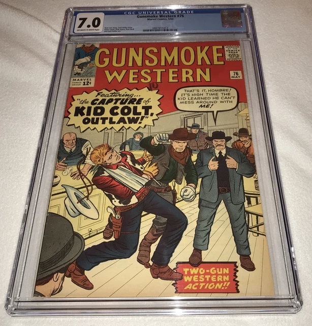 Gunsmoke Western # 76 CGC 7.0 FN/VF oww Jack Kirby Cover Marvel Comics 1963