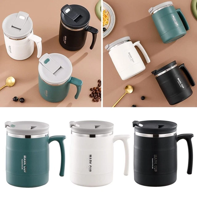a spoon Double Wall with Handle and Lid Traveling Cup Coffee Mug Insulated Cup
