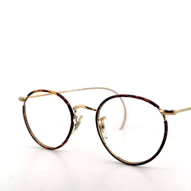 VINTAGE SAVILE ROW 14KT RG Eyeglasses Frames Round Celluloid Made in ...