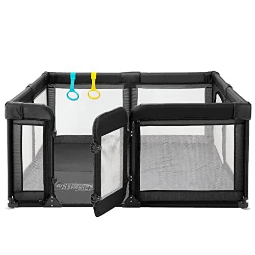 Baby Playpen, Large Play Pens for Babies and Toddlers, Baby 59*79*27in Black