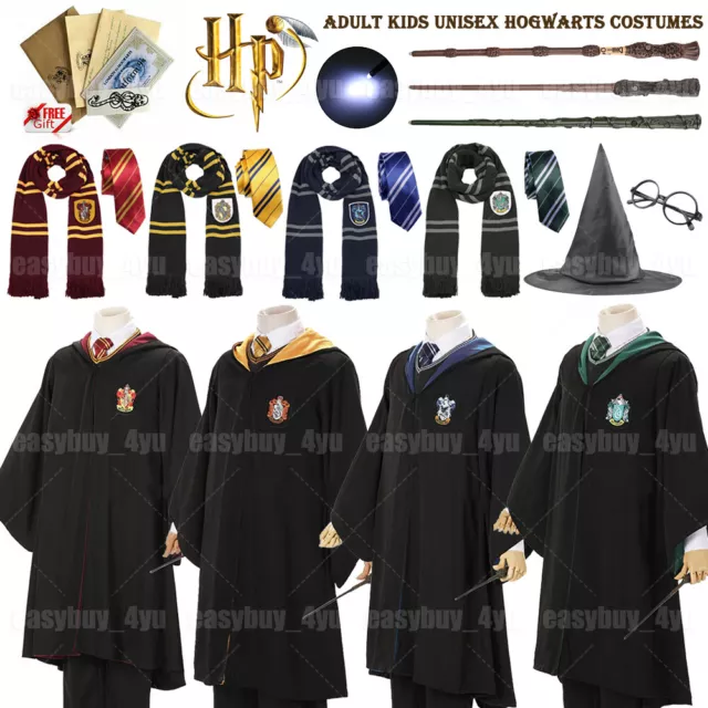 Harry Potter Children Adult Robe Tie Cloak Gryffindor Slytherin Cosplay Costume