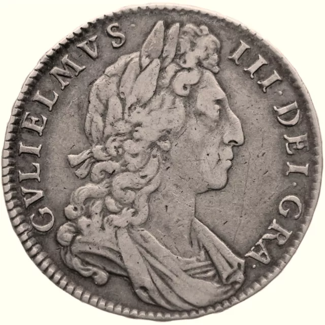 1700 Half Crown William III Coin UK Silver DVODECIMO large shields (MO3563-)