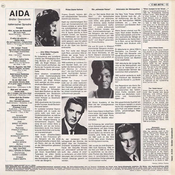 Giuseppe Verdi - Aida (Grosser Querschnitt In Italienischer Sprache) (Vinyl)