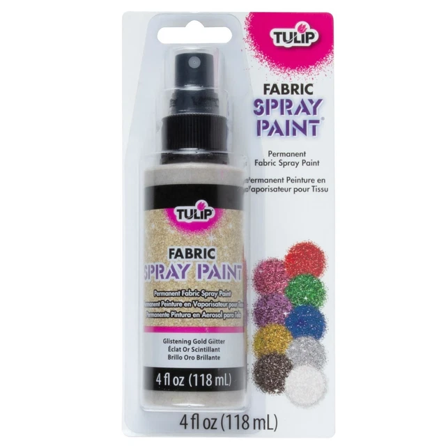 Bomba de pintura en aerosol de tela de tulipán ORO BRILLANTE 4 oz 118 ml spray de tela permanente