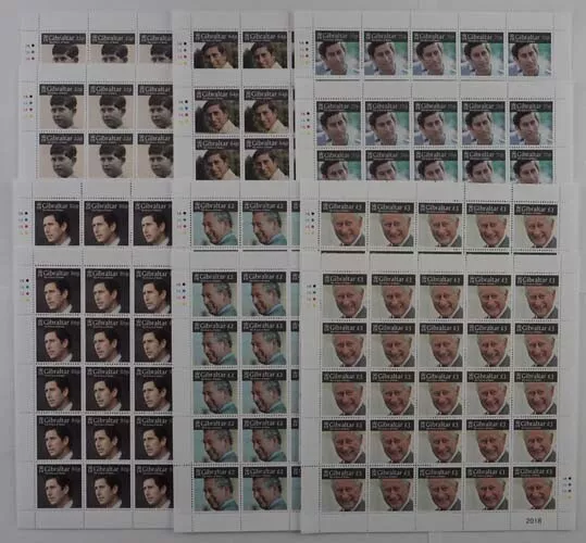 2018 Gibraltar; 50 Serien Prinz Charles, postfrisch/MNH, MiNr. 1879/84, ME 975,-