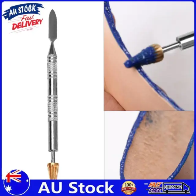 AU Dual-purpose 2 Brass Head Leather Edge Oil Gluing Dye Pen Paint Roller Tool