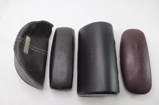 Lot Of 4 Vintage Eyeglasses Cases Hugo Boss, Lacoste, Pannini & Vuillet Vega
