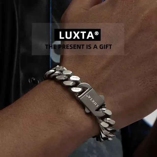 bracciale LUXTA uomo Maglia Cubana Acciaio Satinato