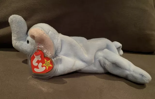 Rare Retired TY Peanut Beanie Baby, 1995, PVC Pellets With Tag Errors