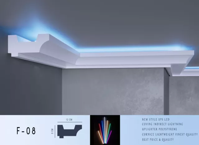 Xps Led Coving Uplighter Cornice Lightweight Molding Adhesive  F8