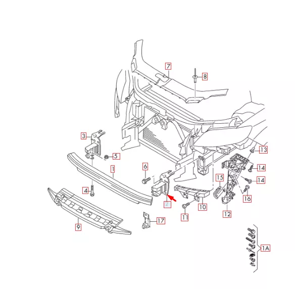 AUDI Q7 4L avant Gauche Pare-Choc Support 4L0807133B Neuf Véritable 2015