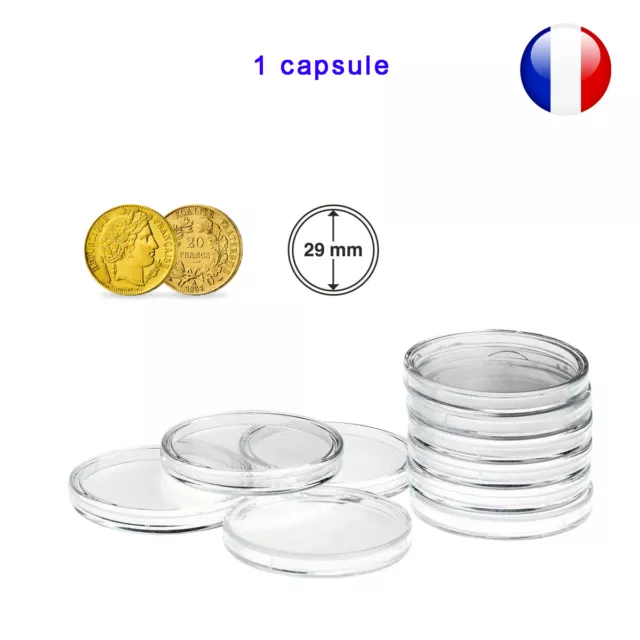 1 Capsule pour monnaie 29 mm intérieur - Protection pièce de monnaie