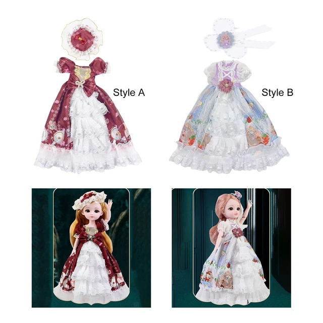 1/6 Abiti da principessa per regalo di compleanno giocattolo per bambini da