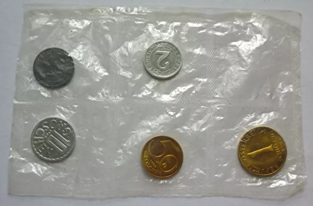 1965 Austria - Proof Coin Set (5) - 2, 5, 10, 50 Groschen & 1 Schilling - Sealed