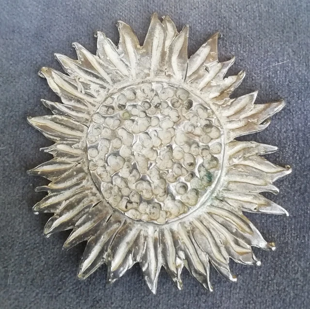 Broche Vintage En Métal Argenté Signée Mauret, Longueur 6,5 Cm, Poids 40,7 G