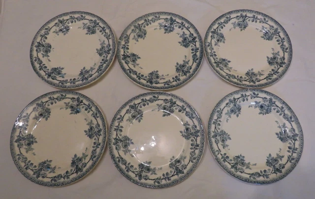 Boulenger Choose The King 6 Plates Iron Earth Flat Model Roses Tb Lot #1